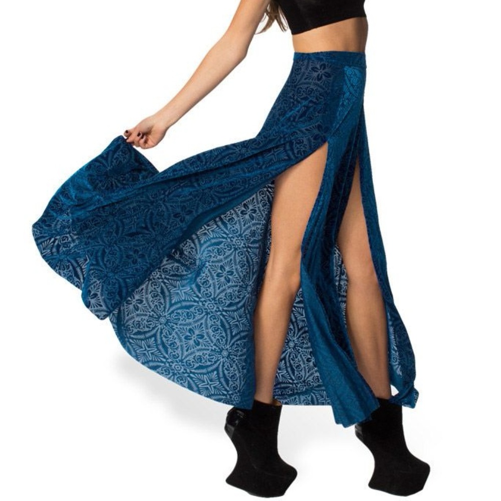 Black Milk Neptune Burned Velvet Skirt